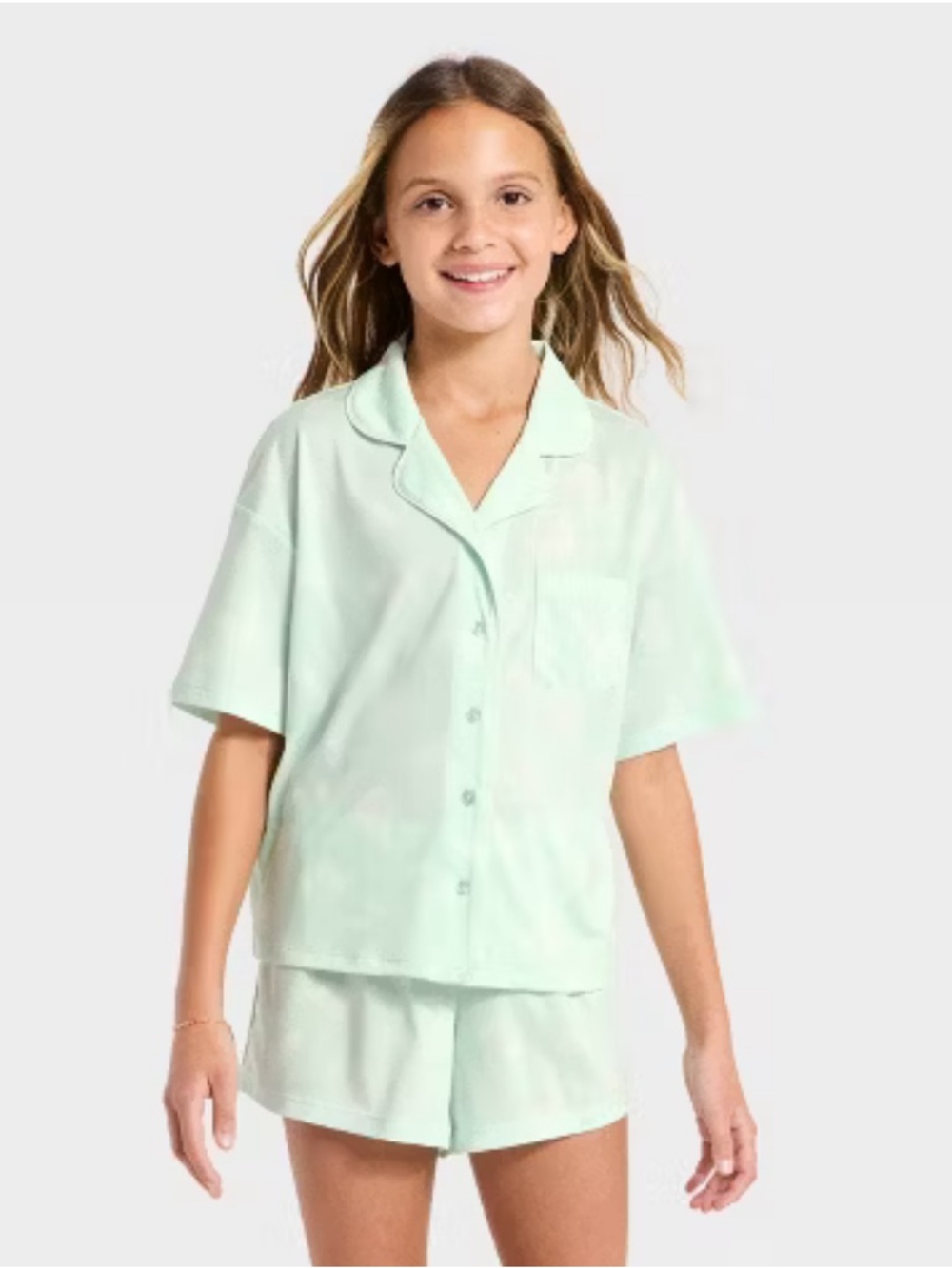 Art Class Girl’s Butterfly Printed Green 2 Piece Pajama Set Size 8(M)